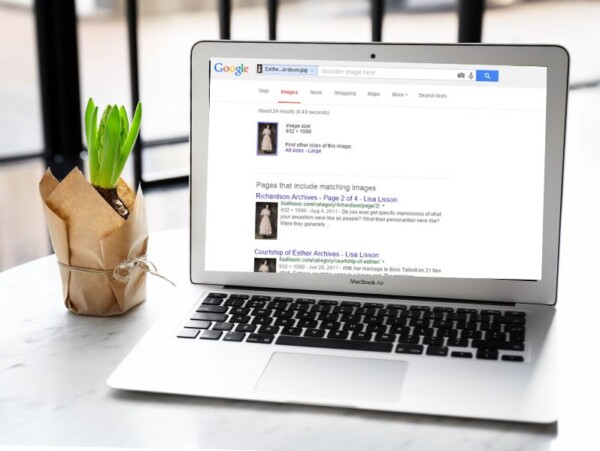 Laptop with Reverse Google Image search