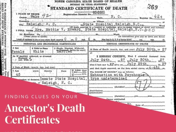 Are you missing vital clues to your ancestors? Learn how to all the genealogical clues in your ancestor's death certificate .