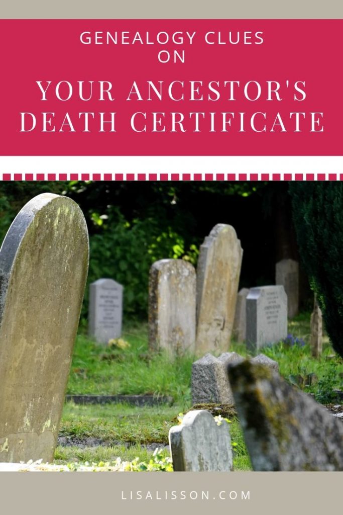 Are you missing vital clues to your ancestors? Learn how to all the genealogical clues in your ancestor's death certificate . #genealogy #ancestors #familyhistory