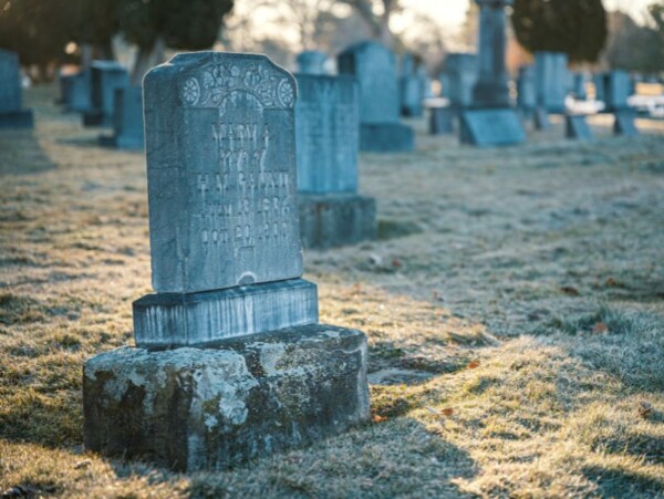 old gravestone in cemetery