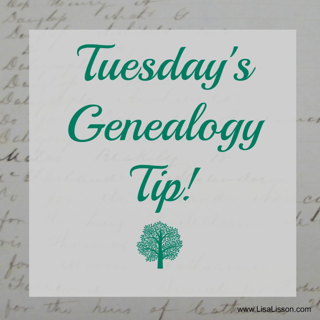 Tuesday's Genealogy Tip