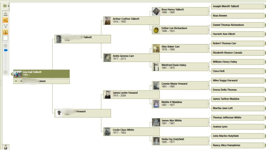 lisson pedigree family tree screenshot