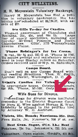 Washington Post (1906) Divorce Announcement