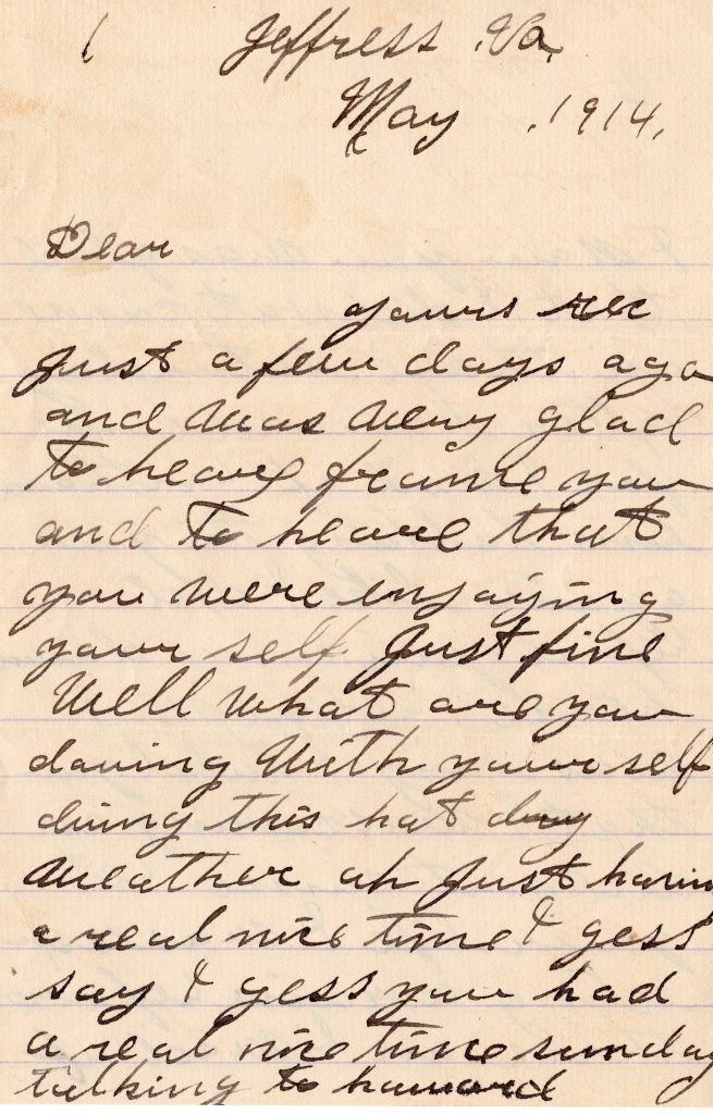 1914 Letter from Boss Henry Talbot in private collection