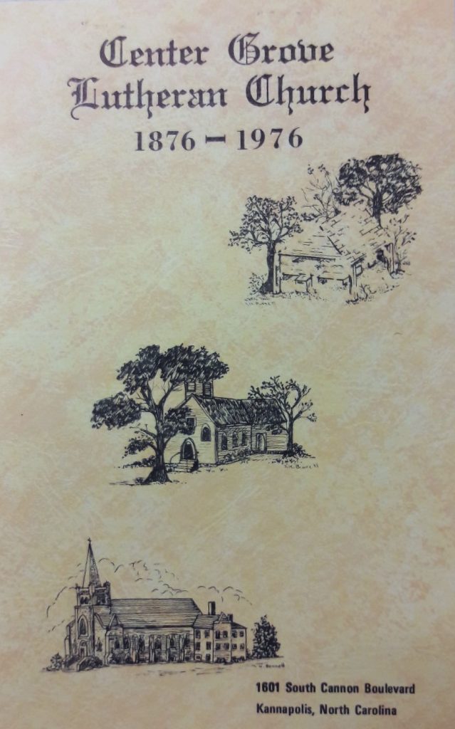 Center Grove Lutheran Church, Kannapolis, NC Church History