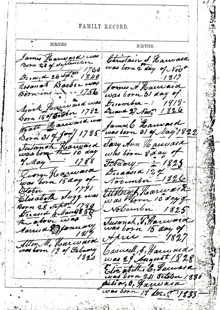 Harward Family Bible