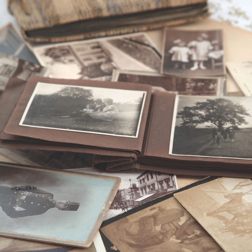 scattering of black and white photos