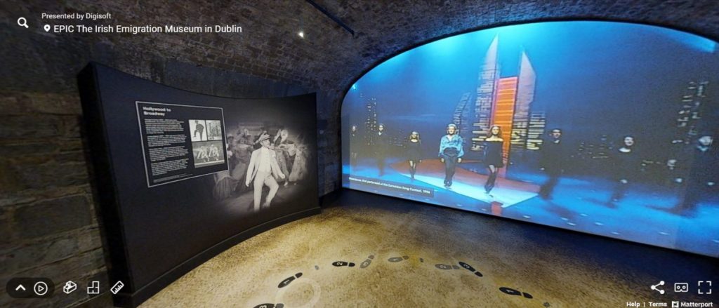 Virtual screenshot of Irish dancing at the Irish Emigration Museum of Dublin