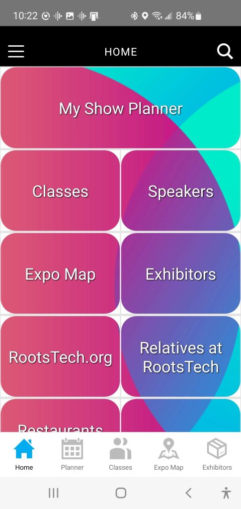 RootsTech app screenshot