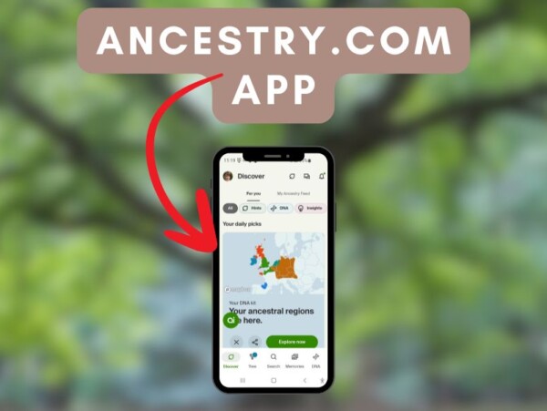 Ancestry.com homepage on smartphone