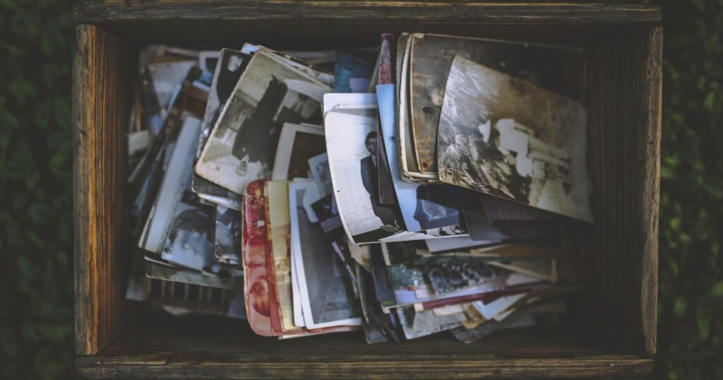 Box of old family photos